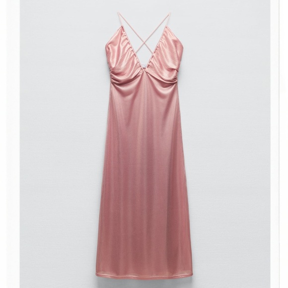 Zara pink metallic dress - Picture 2 of 4